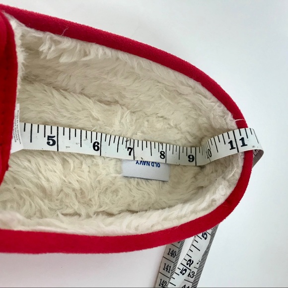 Candy Apple Red Vegan Sherpa Moccasins Slippers 7 - Picture 7 of 9